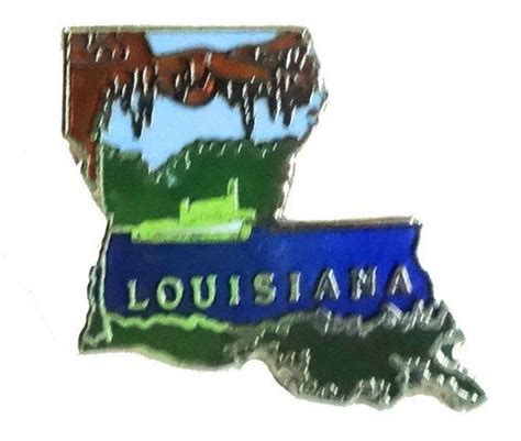 Vintage Louisiana State Bayou Lapel Enamel Pin Landscape Mafco By