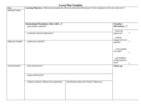 20 Lesson Plan Template Math