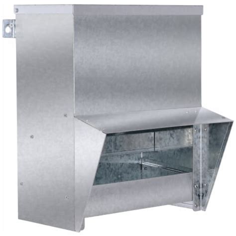 13l Chicken Feeder Wall Mounted Galvanized Steel Poultry Feeder For 4