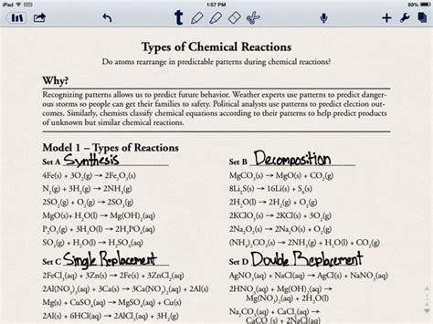 Types of chemical reactions pogil revised. Classification Of Chemical Reactions Worksheet. Worksheets ...