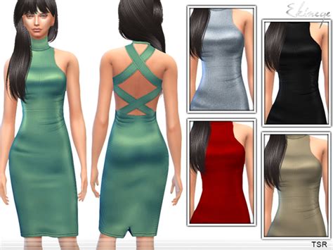The Sims Resource Cross Back Dress By Ekinege Sims 4 Downloads