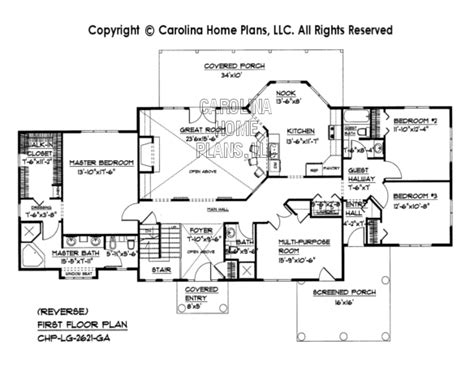 Large Open Floor House Plan Chp Lg 2621 Ga Sq Ft Large Open Floor