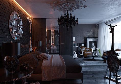 All Black Modern Gothic Bedroom Design Digsdigs