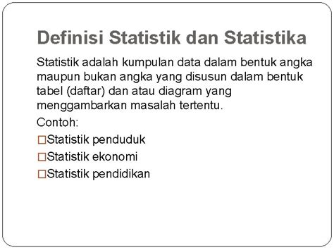PRAKTIKUM STATISTIKA Pertemuan 1 Definisi Statistik Dan Statistika