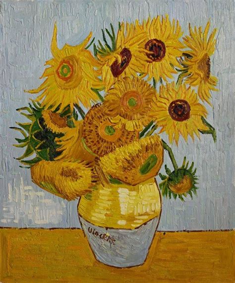 Sunflowers Vincent Van Gogh Oil Reproduction Flower Canvas Art