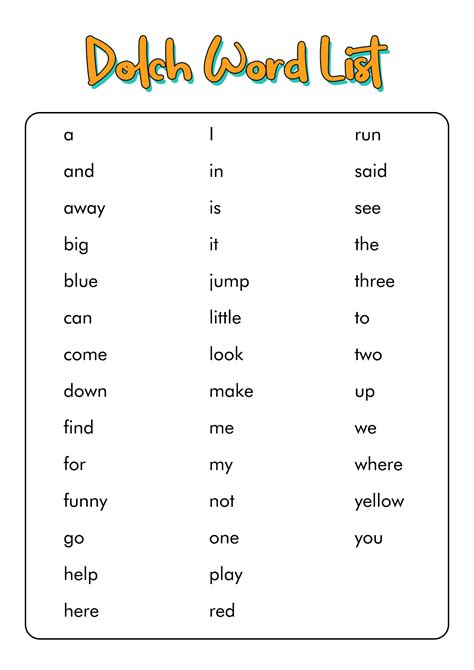 15 First 100 Sight Words Printable Worksheets