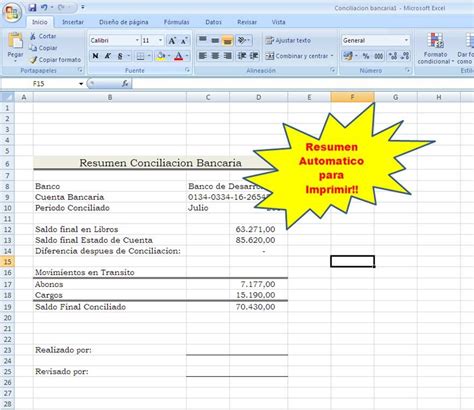 Plantilla De Conciliacion Bancaria En Excel Archivo Excel Images