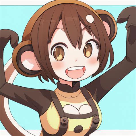Anime Key Visual Moe Anime Girl In A Monkey Costume Openart