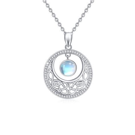 CUOKA MIRACLE Crescent Moon Necklace Moonstone Necklace 925 Sterling