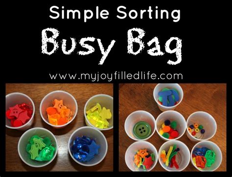 Sorting A Busy Bag Sorting Activities Homeschool Activities