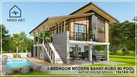Ep Bedroom Elevated Native House With Pool Modern Bahay Kubo