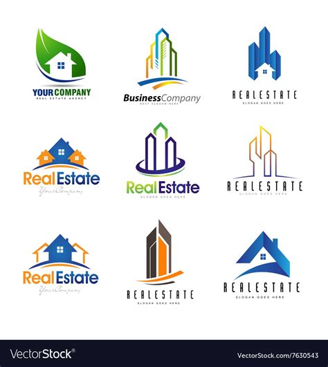 Real Estate Logo Design Royalty Free Vector Image