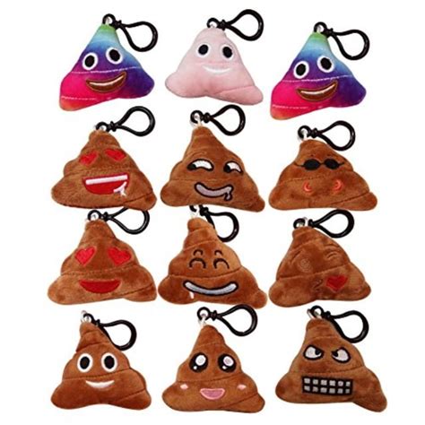 Qm Dream Emoji Poop Toy Plush Keychain 2 Inch12 Pack