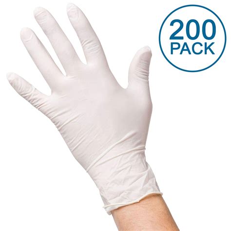 200 Pack Medium Disposable Latex Gloves Powder Free Food Service