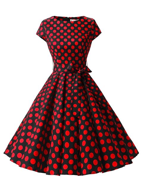 Dressystar Vintage 1950s Polka Dot And Solid Color Party Prom Dresses
