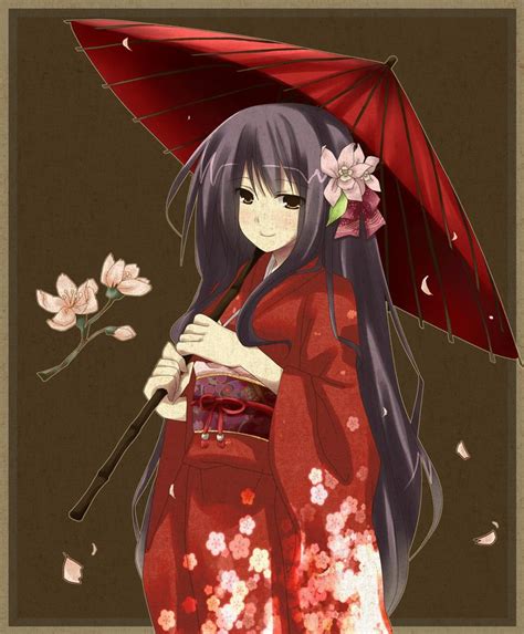 Anime Girl In Kimono My Son Loves Anime Pinterest