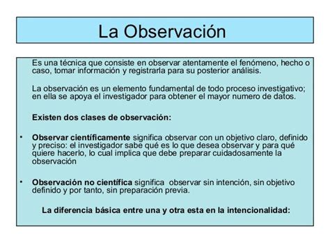 La Observación Científica