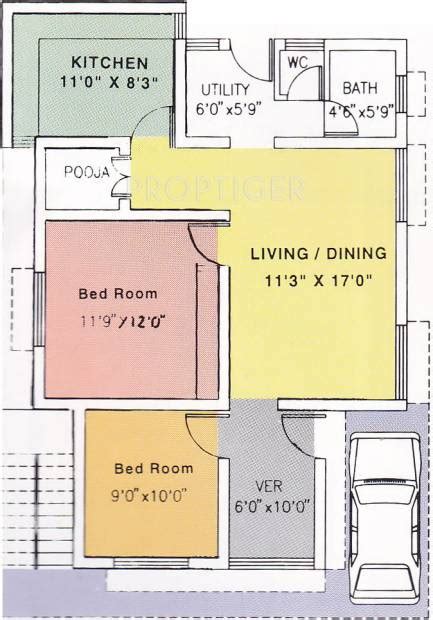 1200 Sq Ft 2 Bhk Floor Plan Image Ideal Anam Enclave Available For