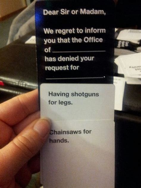 Cards against humanity is a popular card game (no points for guessing that) which challenges players to come up with funny answers to a question in cards against humanity has its own way to play online, of sorts, but it's not exactly a social experience. 113 best images about Cards Against Humanity on Pinterest