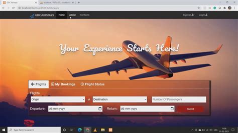 Airline Booking Management Website Html Css Bootstrap Javascript
