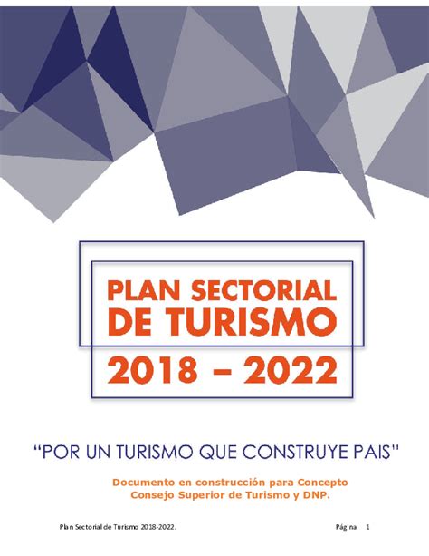 Pdf Plan Nacional Sectorial Del Turismo 2018 2022 Gustavo Adolfo