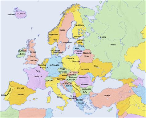 Mapa Da Europa Politico Com Os Paises Geografico Atua