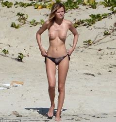 Edita Vilkeviciute Nude Topless Censored At The Beach In St Barts