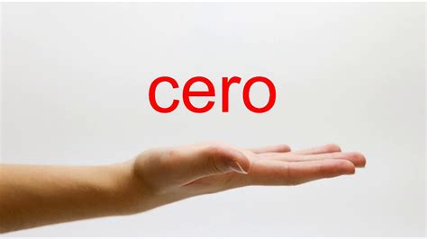 How To Pronounce Cero American English Youtube