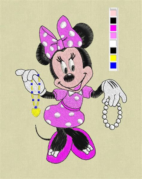 Motif De Broderie Minnie Mouse Design De Broderie Minnie Etsy