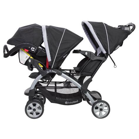 Baby Trend Sit N Stand Twin Tandem 2 Seat Double Stroller Stormy Open