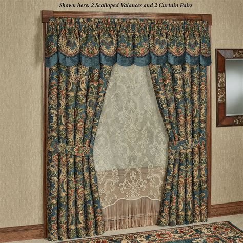 Free shipping on qualified orders. Casanova Jacobean Floral Dark Teal Window Treatment