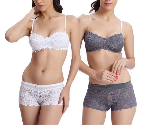 Buy Bodyline Women S Balconette Bustiers Bra Panty Pack Of