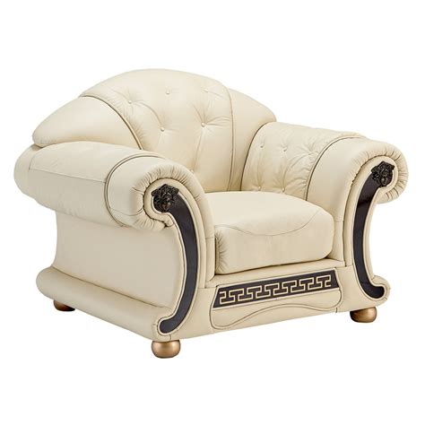 Related ads with more general searches Versace Ivory Genuine Italian Leather Button Tufted Arm Chair