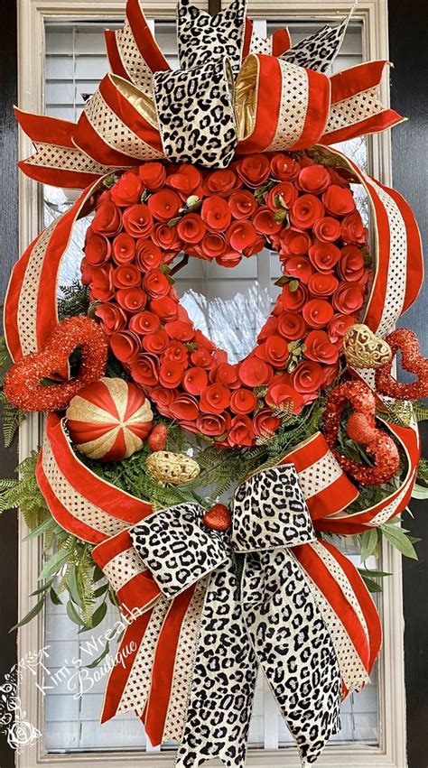 Valentine Wreath Valentine Decor Elegant Valentine Wreath Etsy