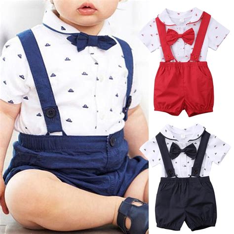 新品本物 Newborn Infant Baby Boy Romper Jumpsuit Bow Tie Gentleman Suit