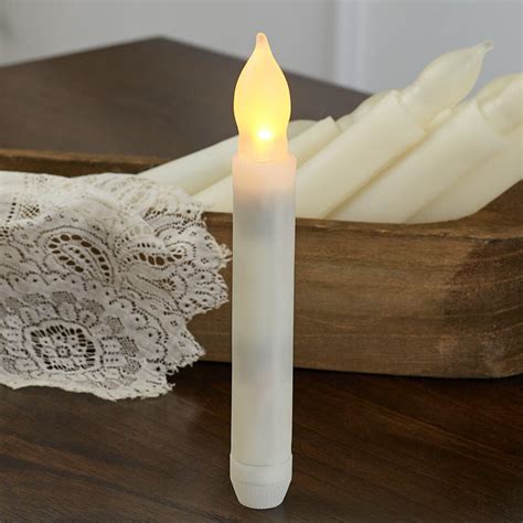6 12 Dozen Battery Operated Led Flickering Ivory Taper Candles