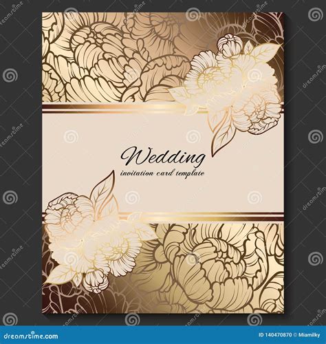 Wedding Invitation Gold Background