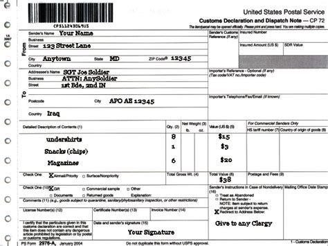 Usps Customs Form Fillable Printable Forms Free Online