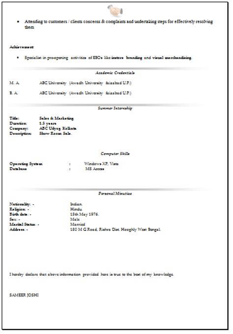 See good cv format examples and templates. Over 10000 CV and Resume Samples with Free Download: Sales ...