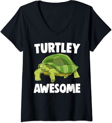Womens Funny Turtley Awesome Tee Shirts Women Love Sea Turtle V Neck T