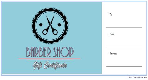 If you own a barbershop or hair salon and would like to create a stunning gift certificate to provide to your customers, this template is the perfect choice for you. FREE Barber Shop Gift Certificate Template 3 | Gift ...