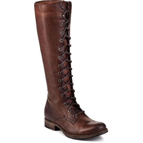 Frye Womens Melissa Cognac Leather Tall Lace Up Boot 458 Liked On