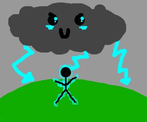 Blackpool police later confirmed he had died and that enquiries are still ongoing. struck by lightning - Drawception