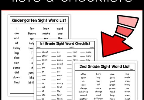 K 2 Sight Word Lists Checklists This Reading Mama Vrogue