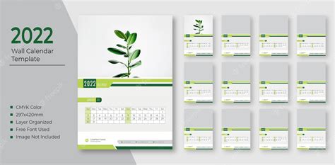 Premium Vector Modern Wall Calendar 2022 Design Template
