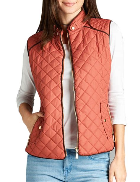 Womens Quilted Vest Fully Lined Lightweight Padded Vest Plus Size S 3 Kogmo