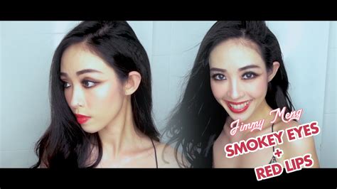 Smokey Eyes Red Lips Makeup Tutorial Jimmymengofficial Youtube