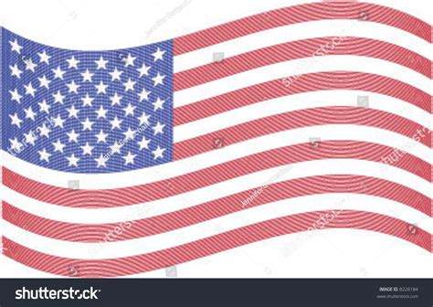 String Drawing Waving American Flag Vector Vector De Stock Libre De