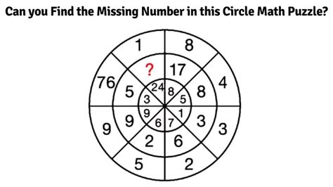 Brain Teaser Can You Find The Missing Number In This Circle Math