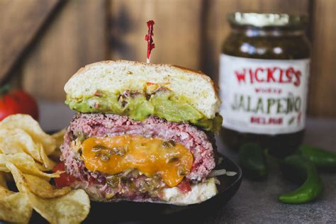 Wickles Jalapeño Relish And Cheese Stuffed Burgers Wickles Pickles In 2022 Jalapeno Relish